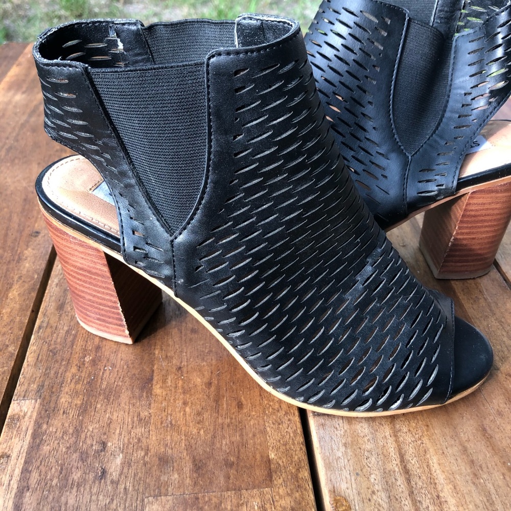 Steve Madden Black Bootie Heels Wedges